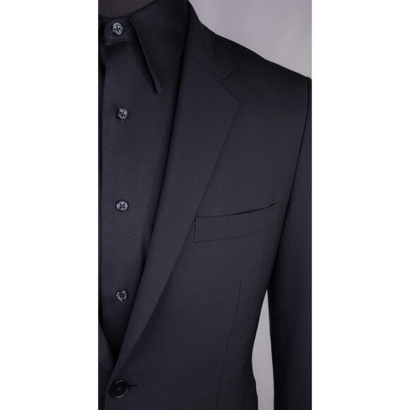 Theory Suit Jacket Sport Coat Blazer Sz 38R Solid Black Wool Blend 2-Button - Picture 4 of 13